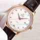 Swiss Super Replica Omega De Ville White Dial Brown Leather Strap Rose Gold Bezel 42mm (1)_th.jpg